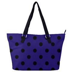 Large Black Polka Dots On Berry Blue - Full Print Shoulder Bag by FashionLane