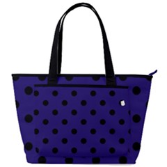 Large Black Polka Dots On Berry Blue - Back Pocket Shoulder Bag  by FashionLane