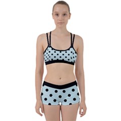 Large Black Polka Dots On Pale Blue - Perfect Fit Gym Set by FashionLane