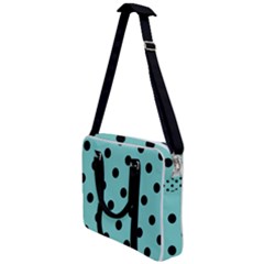 Large Black Polka Dots On Tiffany Blue - Cross Body Office Bag by FashionLane