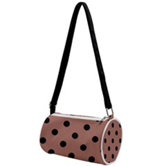 Large Black Polka Dots On Blast-off Bronze - Mini Cylinder Bag by FashionLane