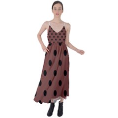 Large Black Polka Dots On Bole Brown - Tie Back Maxi Dress by FashionLane