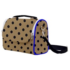 Large Black Polka Dots On Bronze Mist - Satchel Shoulder Bag by FashionLane
