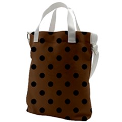 Large Black Polka Dots On Brown Bear - Canvas Messenger Bag by FashionLane