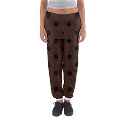 Large Black Polka Dots On Brunette Brown - Women s Jogger Sweatpants by FashionLane