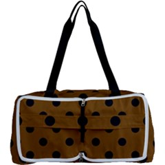 Large Black Polka Dots On Just Brown - Multi Function Bag by FashionLane