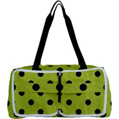 Large Black Polka Dots On Acid Green - Multi Function Bag by FashionLane