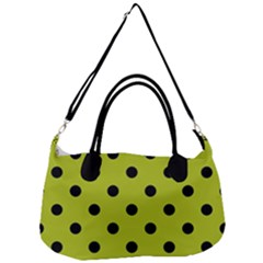 Large Black Polka Dots On Acid Green - Removal Strap Handbag by FashionLane