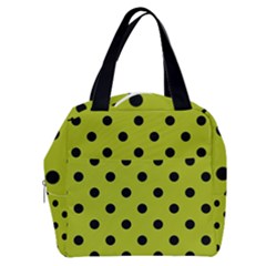 Large Black Polka Dots On Acid Green - Boxy Hand Bag by FashionLane