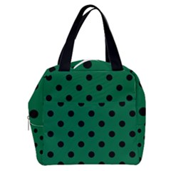 Large Black Polka Dots On Cadmium Green - Boxy Hand Bag by FashionLane