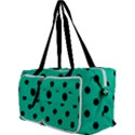 Large Black Polka Dots On Caribbean Green - Multi Function Bag View3