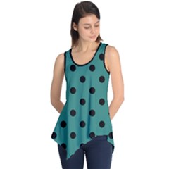 Large Black Polka Dots On Celadon Green - Sleeveless Tunic by FashionLane