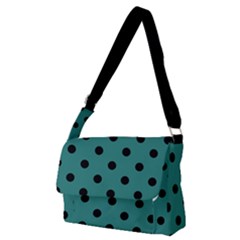 Large Black Polka Dots On Celadon Green - Full Print Messenger Bag (m) by FashionLane