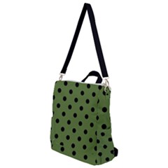 Large Black Polka Dots On Crocodile Green - Crossbody Backpack by FashionLane