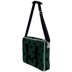 Large Black Polka Dots On Eden Green - Cross Body Office Bag by FashionLane