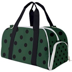 Large Black Polka Dots On Eden Green - Burner Gym Duffel Bag by FashionLane