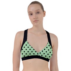 Large Black Polka Dots On Pale Green - Sweetheart Sports Bra by FashionLane