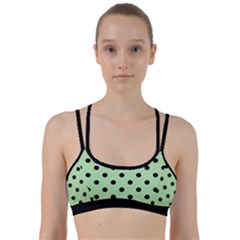 Large Black Polka Dots On Pale Green - Line Them Up Sports Bra by FashionLane