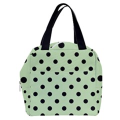 Large Black Polka Dots On Tea Green - Boxy Hand Bag by FashionLane