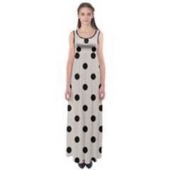 Large Black Polka Dots On Abalone Grey - Empire Waist Maxi Dress by FashionLane