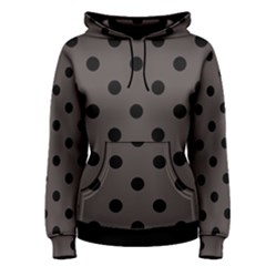 Large Black Polka Dots On Ash Grey - Women s Pullover Hoodie