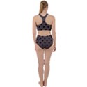 Large Black Polka Dots On Ash Grey - Racer Back Bikini Set View2