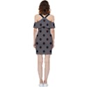 Large Black Polka Dots On Ash Grey - Shoulder Frill Bodycon Summer Dress View4