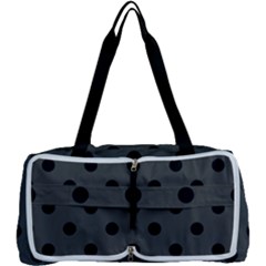 Large Black Polka Dots On Beluga Grey - Multi Function Bag by FashionLane