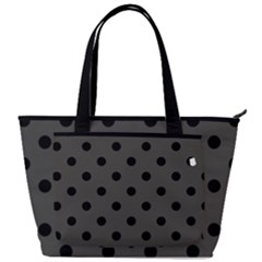 Large Black Polka Dots On Beluga Grey - Back Pocket Shoulder Bag  by FashionLane