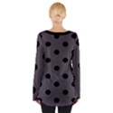 Large Black Polka Dots On Carbon Grey - Tie Up Tee View2