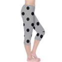 Large Black Polka Dots On Chalice Silver Grey - Capri Leggings  View4