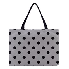 Large Black Polka Dots On Chalice Silver Grey - Medium Tote Bag