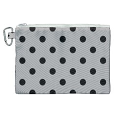 Large Black Polka Dots On Chalice Silver Grey - Canvas Cosmetic Bag (XL)