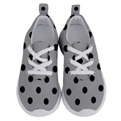 Large Black Polka Dots On Chalice Silver Grey - Running Shoes