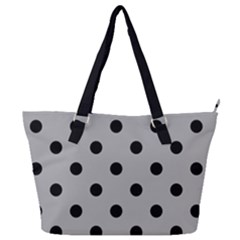 Large Black Polka Dots On Chalice Silver Grey - Full Print Shoulder Bag