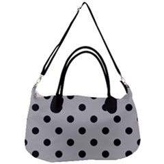 Large Black Polka Dots On Chalice Silver Grey - Removal Strap Handbag by FashionLane