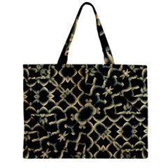 Dark Interlace Motif Mosaic Pattern Zipper Mini Tote Bag by dflcprintsclothing