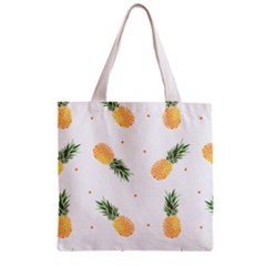 Pineapple Pattern Zipper Grocery Tote Bag by goljakoff