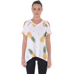 Pineapple Pattern Cut Out Side Drop Tee by goljakoff