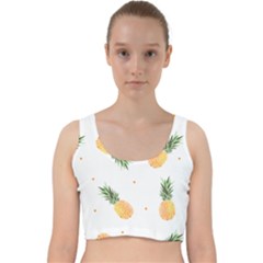 Pineapple Pattern Velvet Racer Back Crop Top by goljakoff