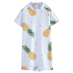 Pineapple Pattern Kids  Boyleg Half Suit Swimwear by goljakoff