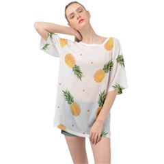 Pineapple Pattern Oversized Chiffon Top by goljakoff