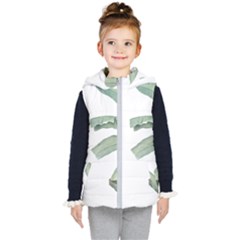 Palm Leaves Kids  Hooded Puffer Vest by goljakoff