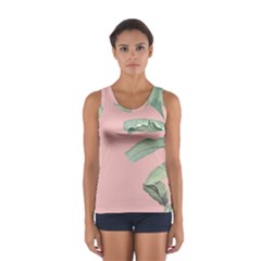 Palm Leaf On Pink Sport Tank Top  by goljakoff