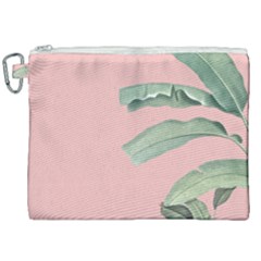 Palm Leaf On Pink Canvas Cosmetic Bag (xxl) by goljakoff