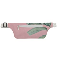 Palm Leaf On Pink Active Waist Bag by goljakoff