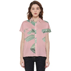 Palm Leaf On Pink Short Sleeve Pocket Shirt by goljakoff