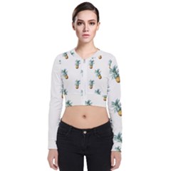 Tropical Pineapples Long Sleeve Zip Up Bomber Jacket by goljakoff