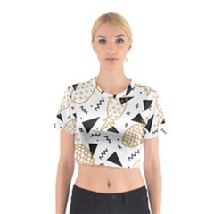 Golden Pineapples Cotton Crop Top by goljakoff