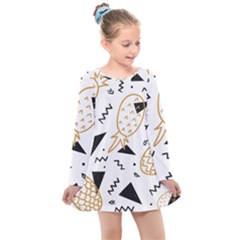 Golden Pineapples Kids  Long Sleeve Dress by goljakoff